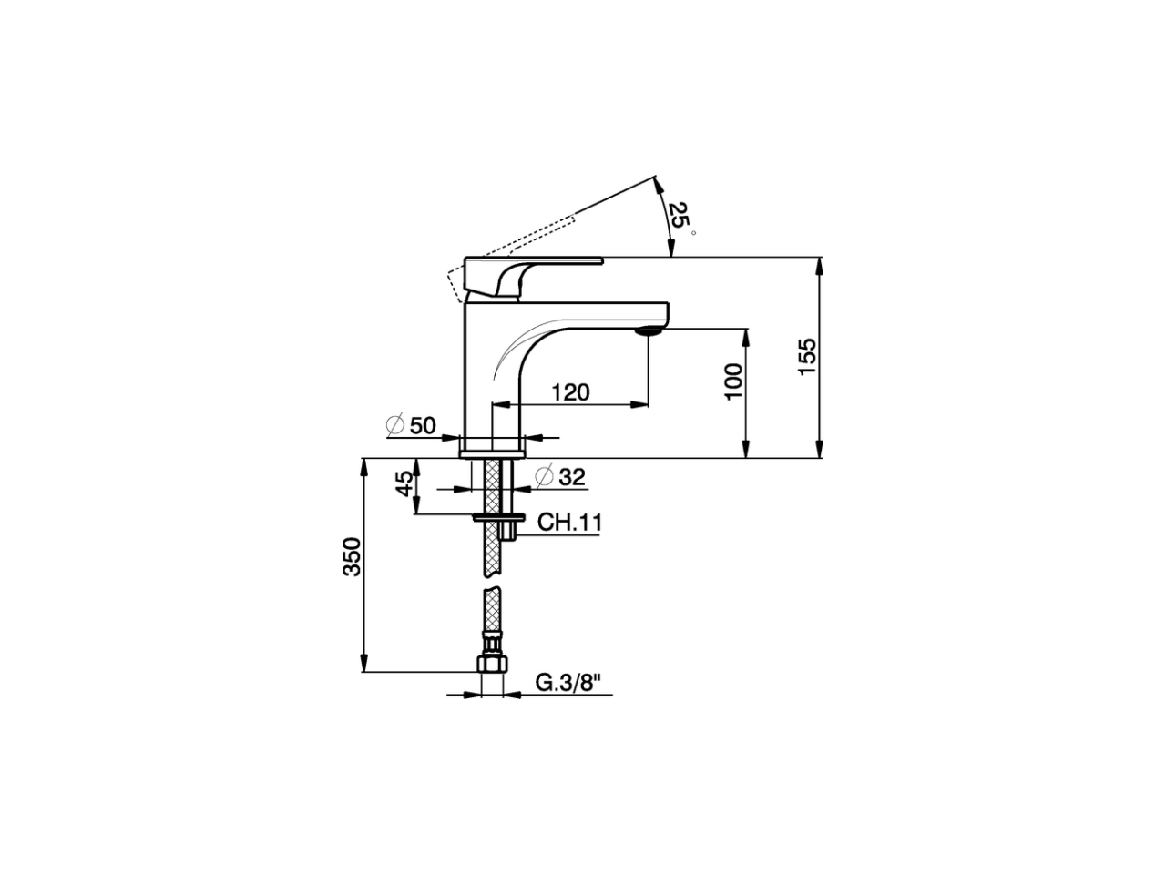 Single lever washbasin mixer large EnergySave ALMA_A3000505 - v1