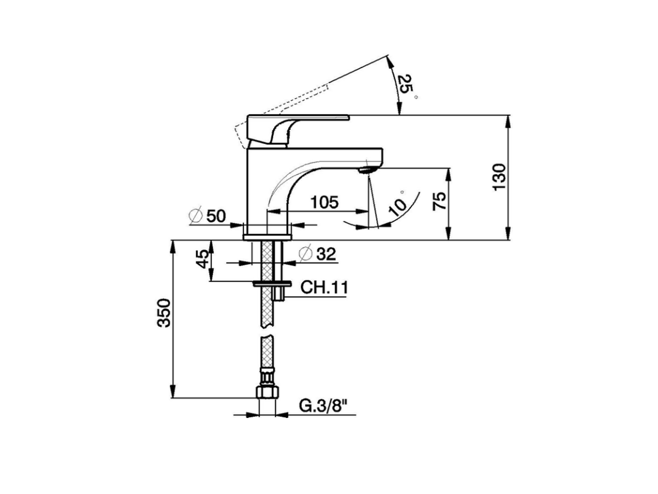 Single lever washbasin mixer ALMA_A3000540 - v1