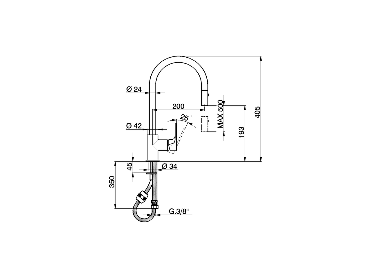 Single lever sink mixer ES with pull out handspray KITCHEN_A3000575 - v1