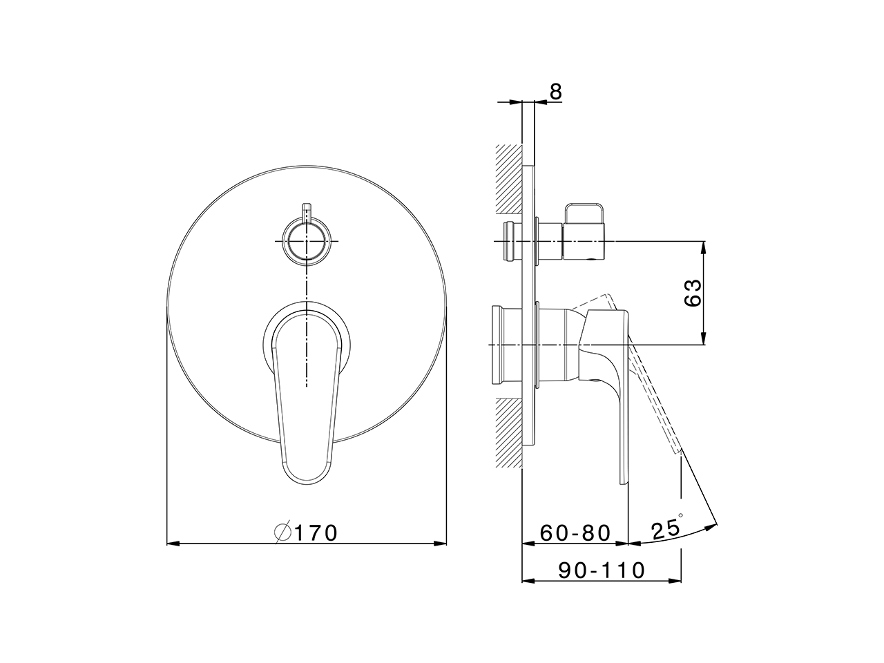 Exposed part for concealed S.L.bath-shower valve ALMA_A3002300 - v1