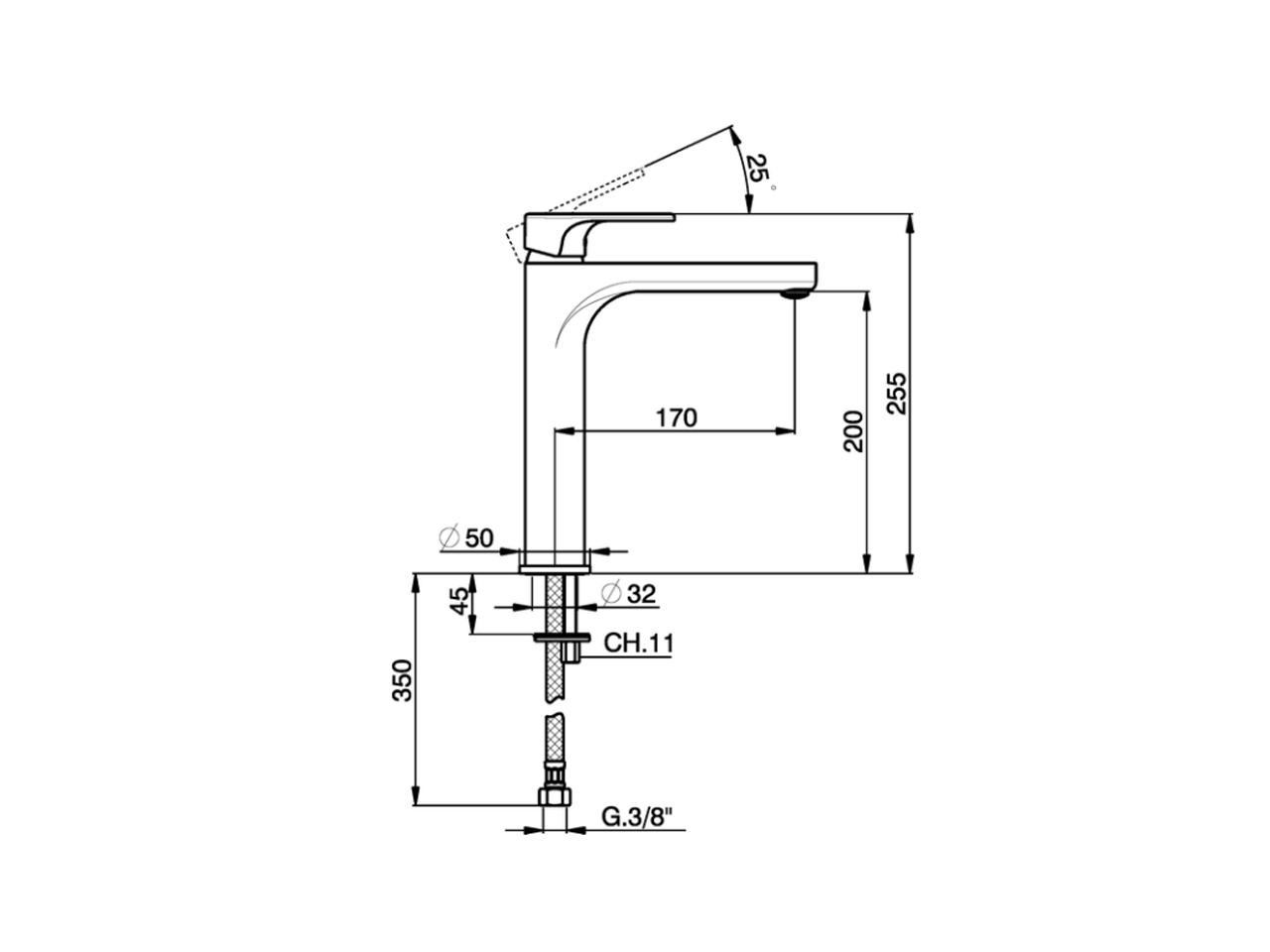 S.L. washbasin mixer- tall version - EnergySave ALMA_A3003545 - v1