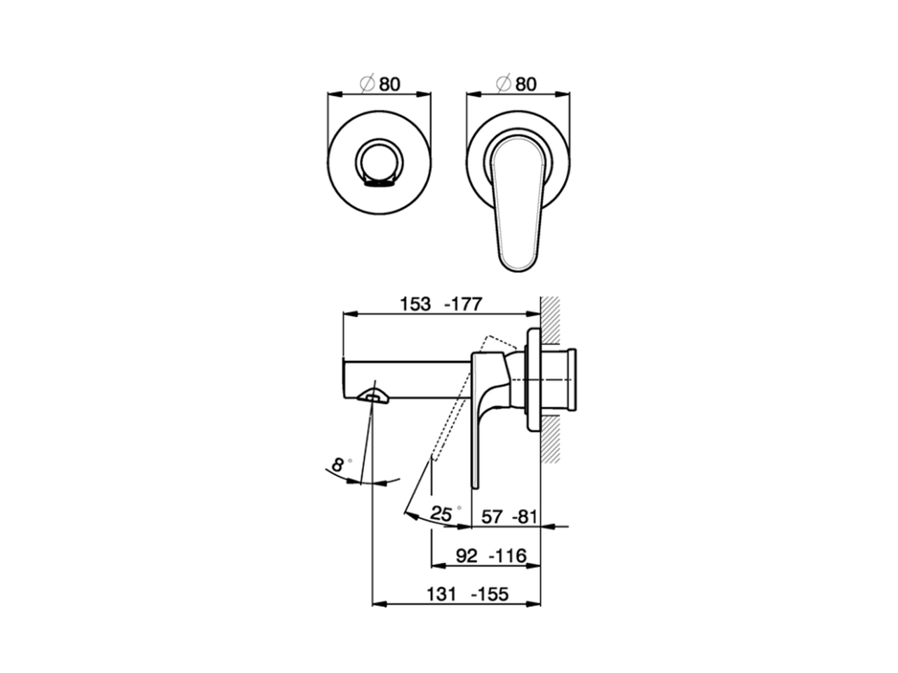 Exposed part for single lever washbasin valve ALMA_A3005510 - v1