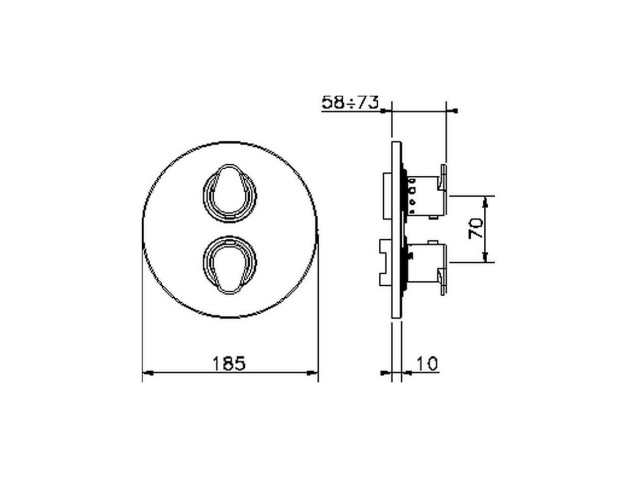 Exposed part for con.thermo.shower valve 1-outlet ALMA_A3007300 - v1