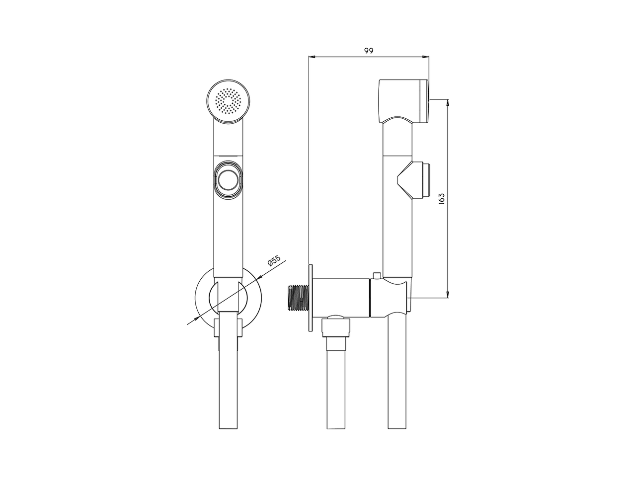 Bidet handshower set HYGENIC SHOWERS_A3007925 - v1