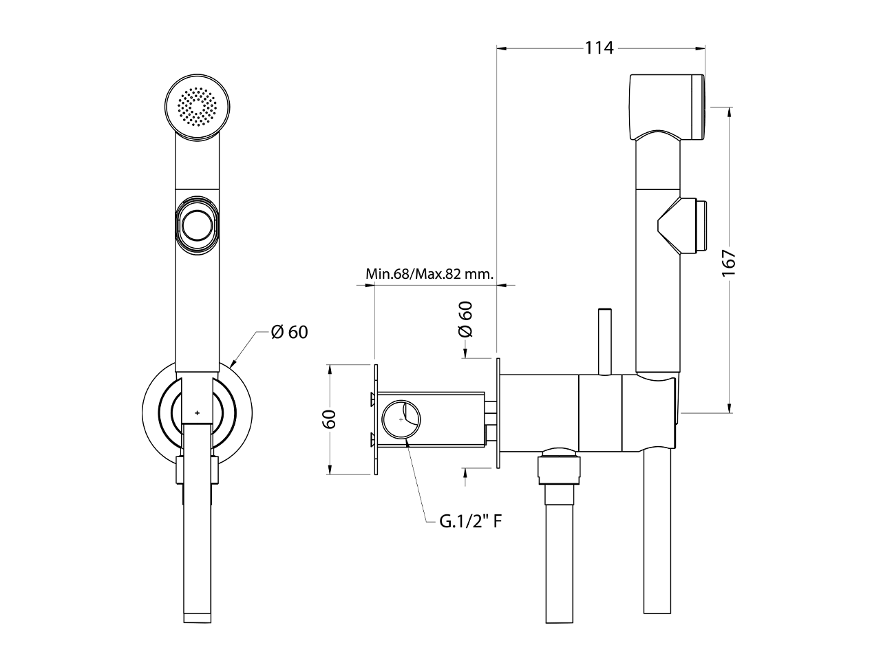 Bidet handshower set HYGENIC SHOWERS_A3007945 - v1