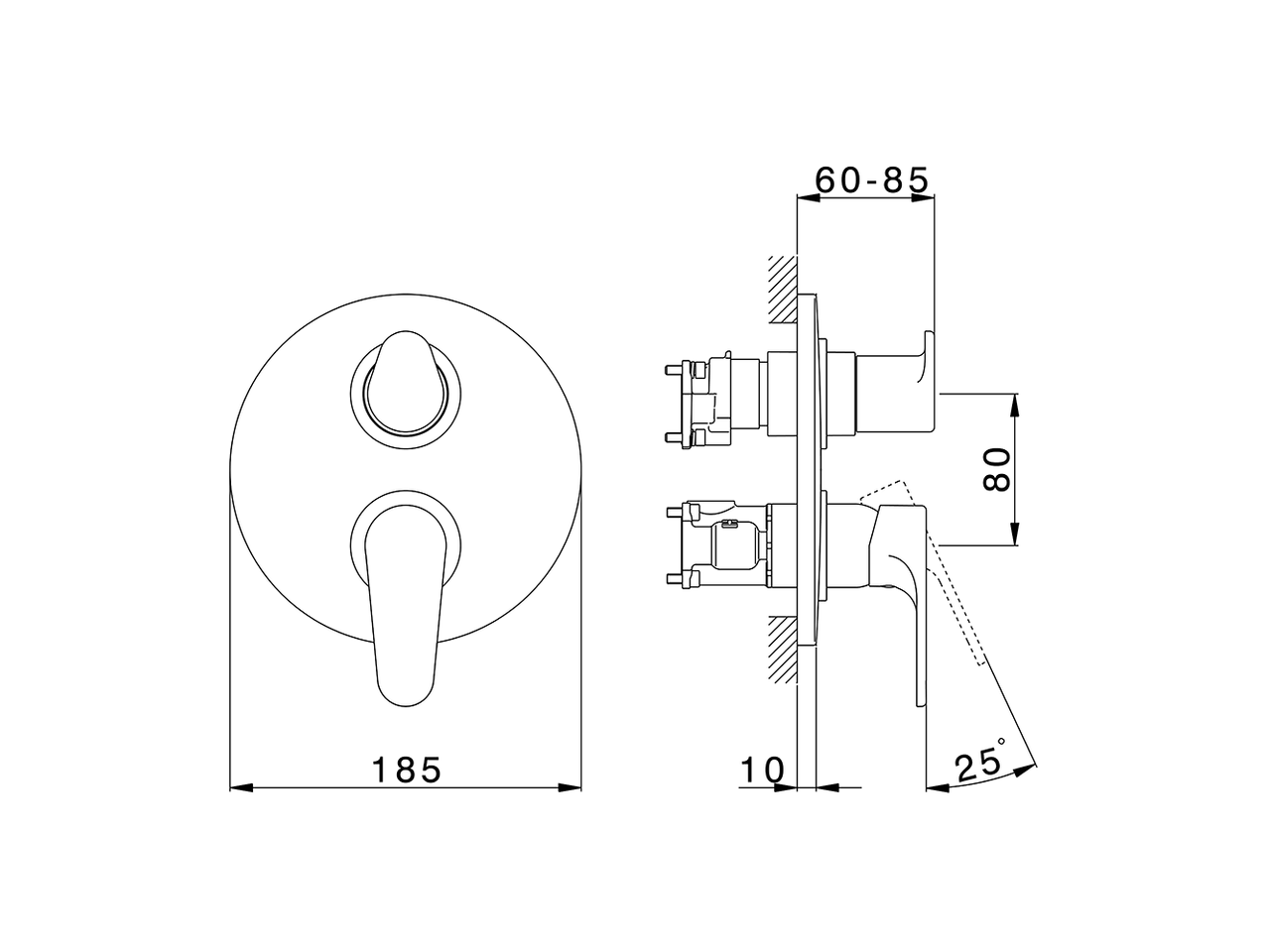 Exposed part for Single Lever One Box Valve ALMA_A30BM030 - v1