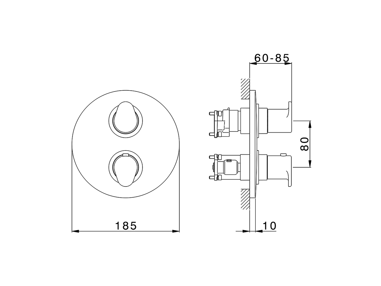 Exposed part for Thermostatic One Box Valve ALMA_A30BT030 - v1