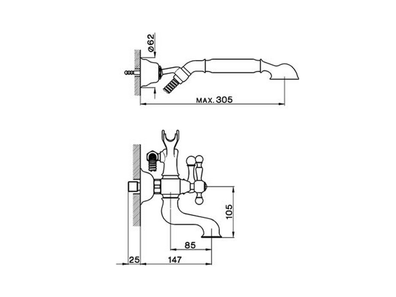 Bath mixer, full equipment ARCANA AMERICA_AA000120 - v1