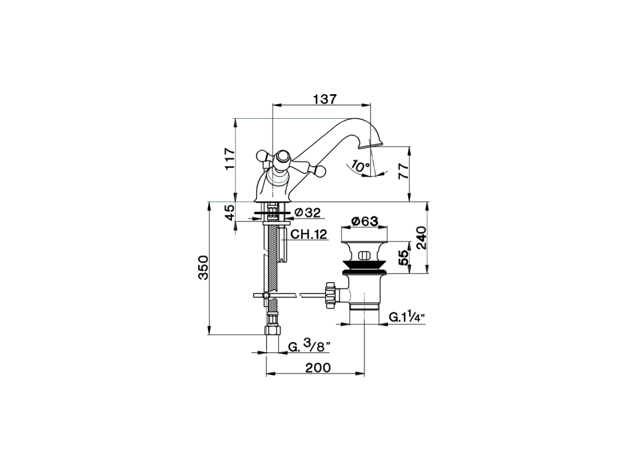 Washbasin mixer ARCANA AMERICA_AA000510 - v1