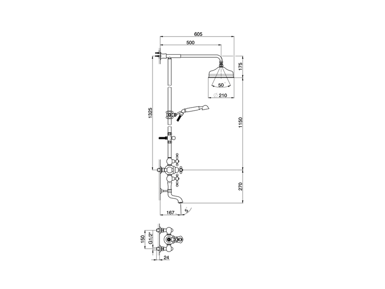 Thermostatic shower column, 3-functions ARCANA AMERICA_AA004140 - v1