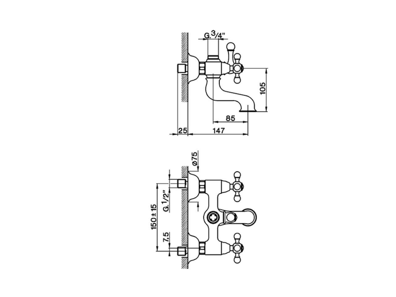 Bath mixer ARCANA CERAMIC_AC000130 - v1