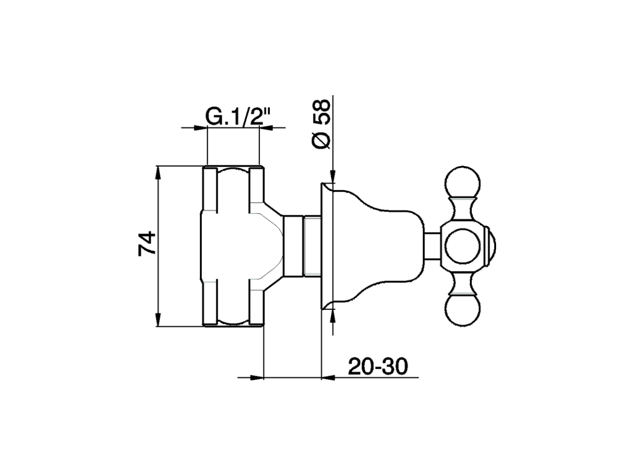 Concealed stop valve ARCANA CERAMIC_AC000310 - v1