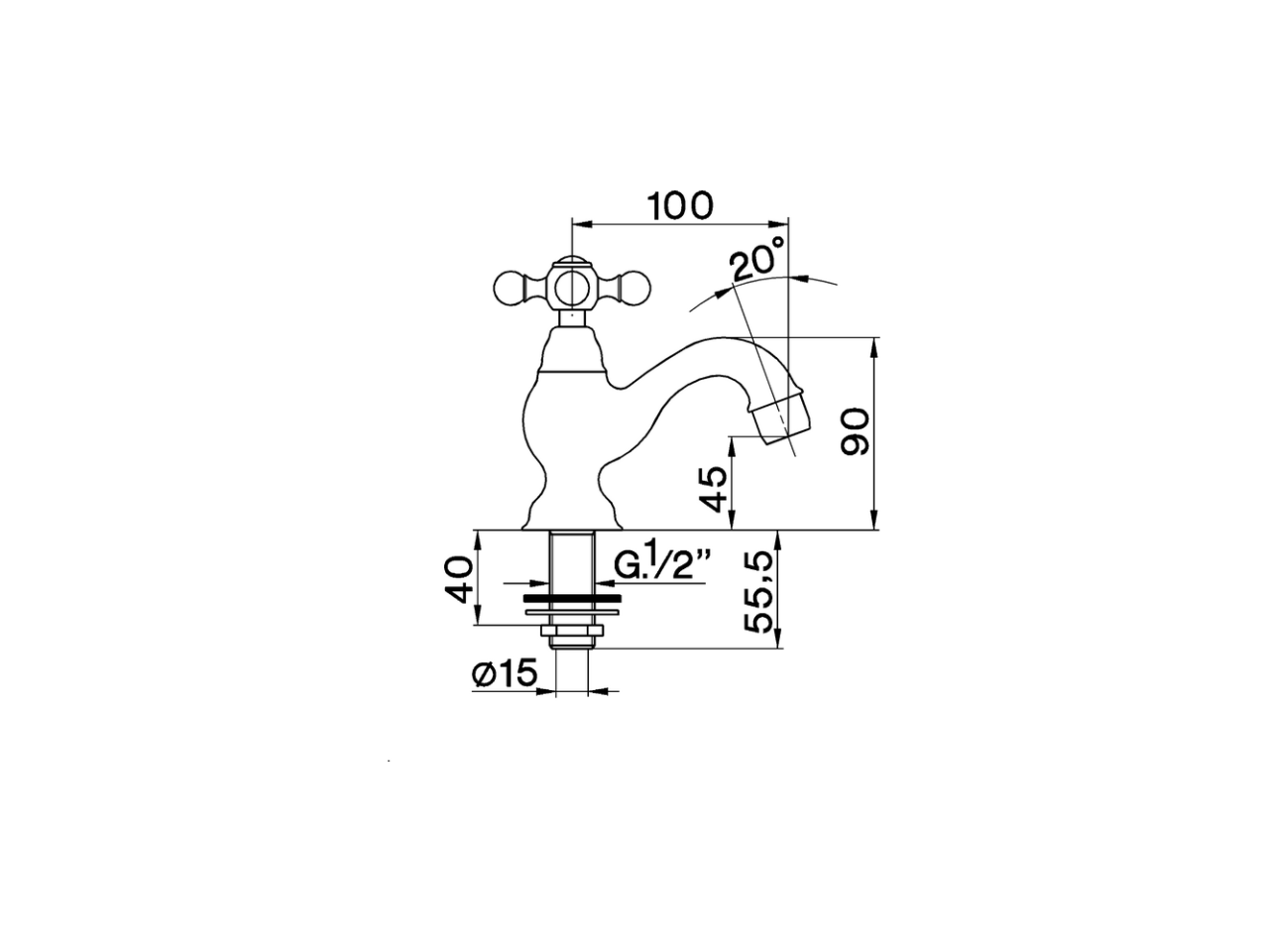 Pillar tap ARCANA CERAMIC_AC000900 - v1
