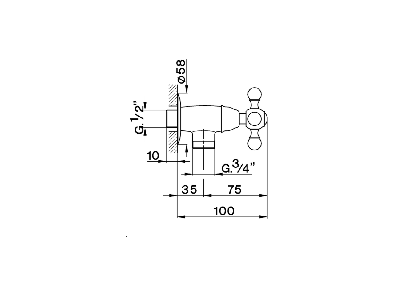 Exposed simple tap ARCANA CERAMIC_AC001440 - v1