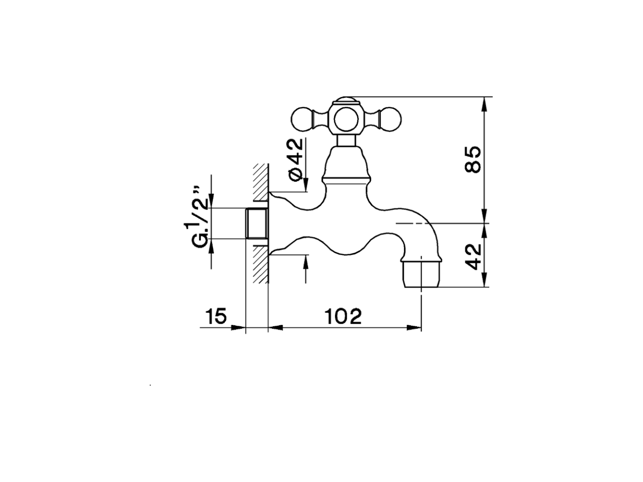 Exposed simple tap ARCANA CERAMIC_AC001520 - v1