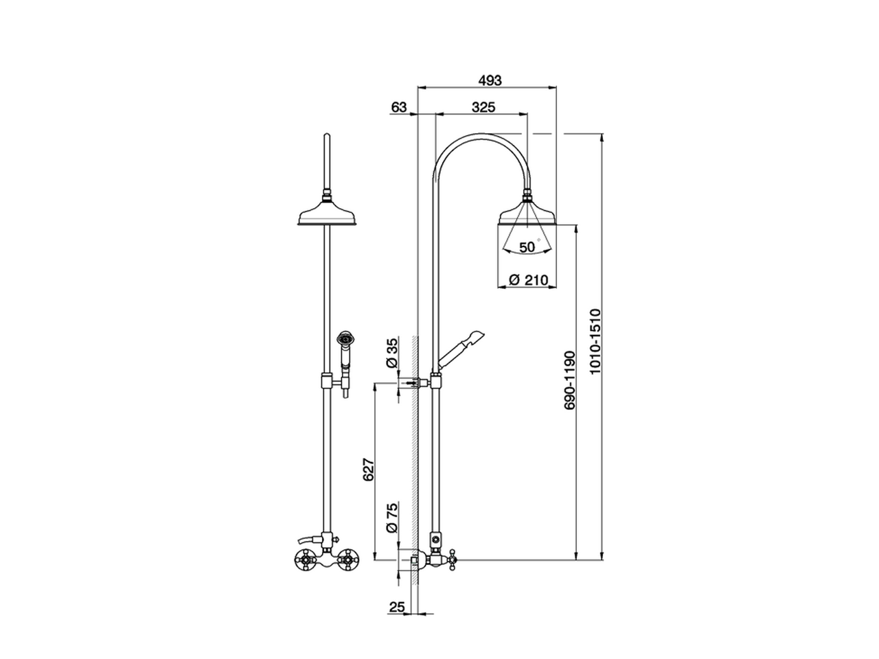 Bath-shower, 2-functions ARCANA CERAMIC_AC004051 - v1