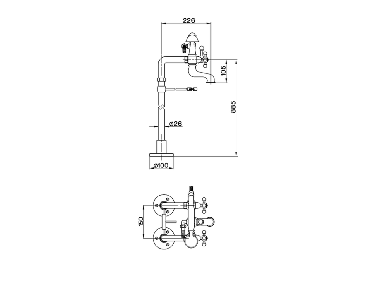 Bath mixer, with floor column connections ARCANA CERAMIC_AC004200 - v1