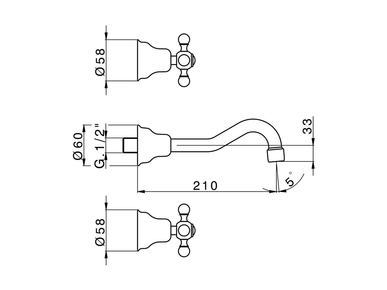 Exposed part for concealed washbasin mixer ARCANA CERAMIC_AC013510 - v1