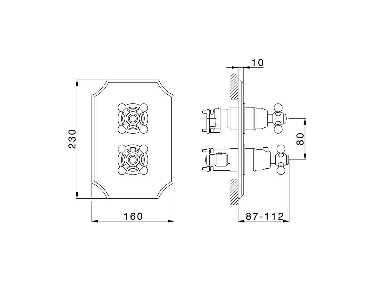 Exposed part for Thermostatic One Box Valve ARCANA CERAMIC_AC0BT030 - v1