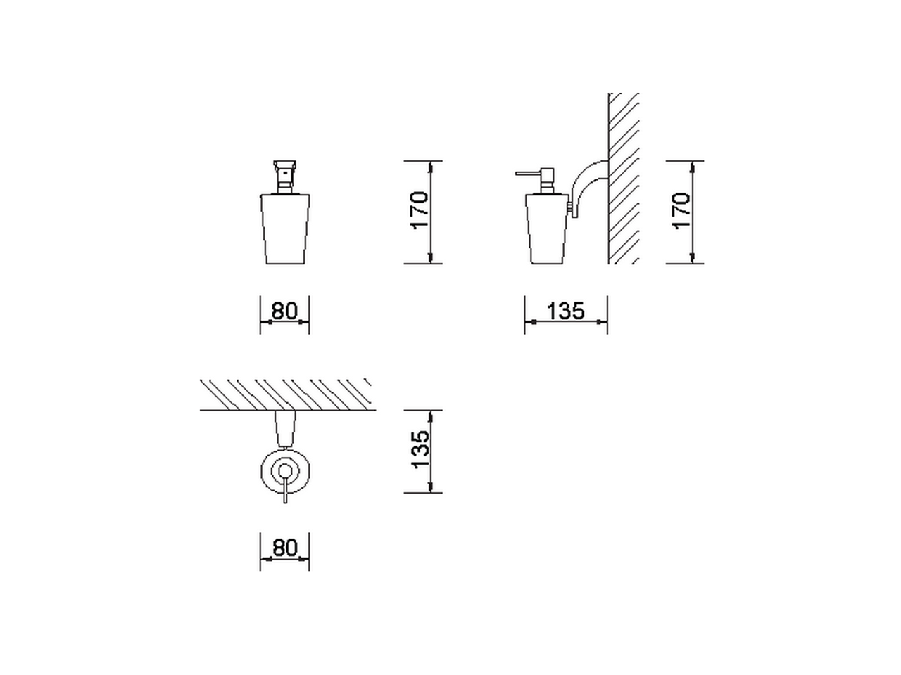 Wall mounted soap dispenser BATHROOM ACCESSORIES_AE090620 - v1