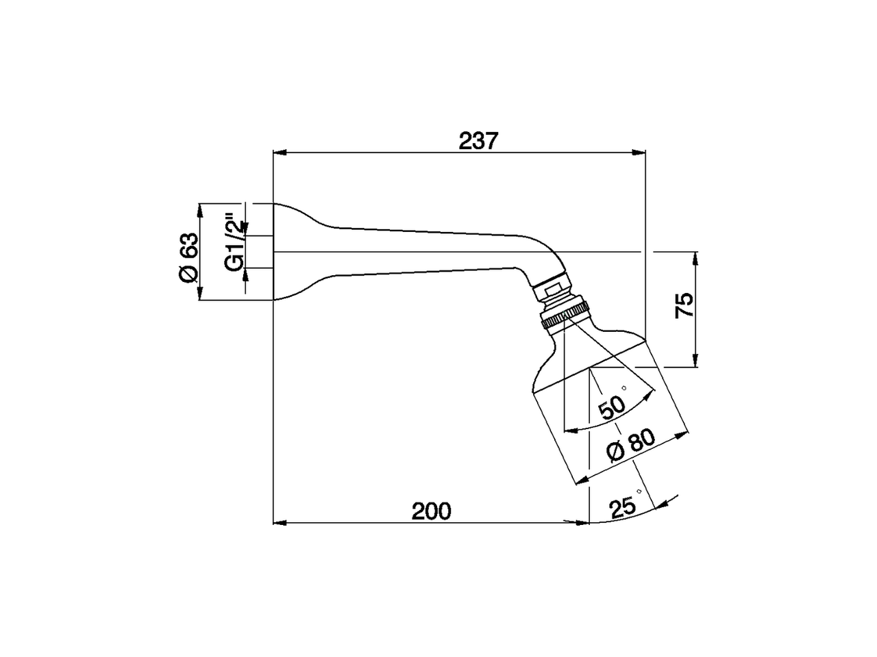 Shower arm ARCANA COMPONENTS_AR001540 - v1