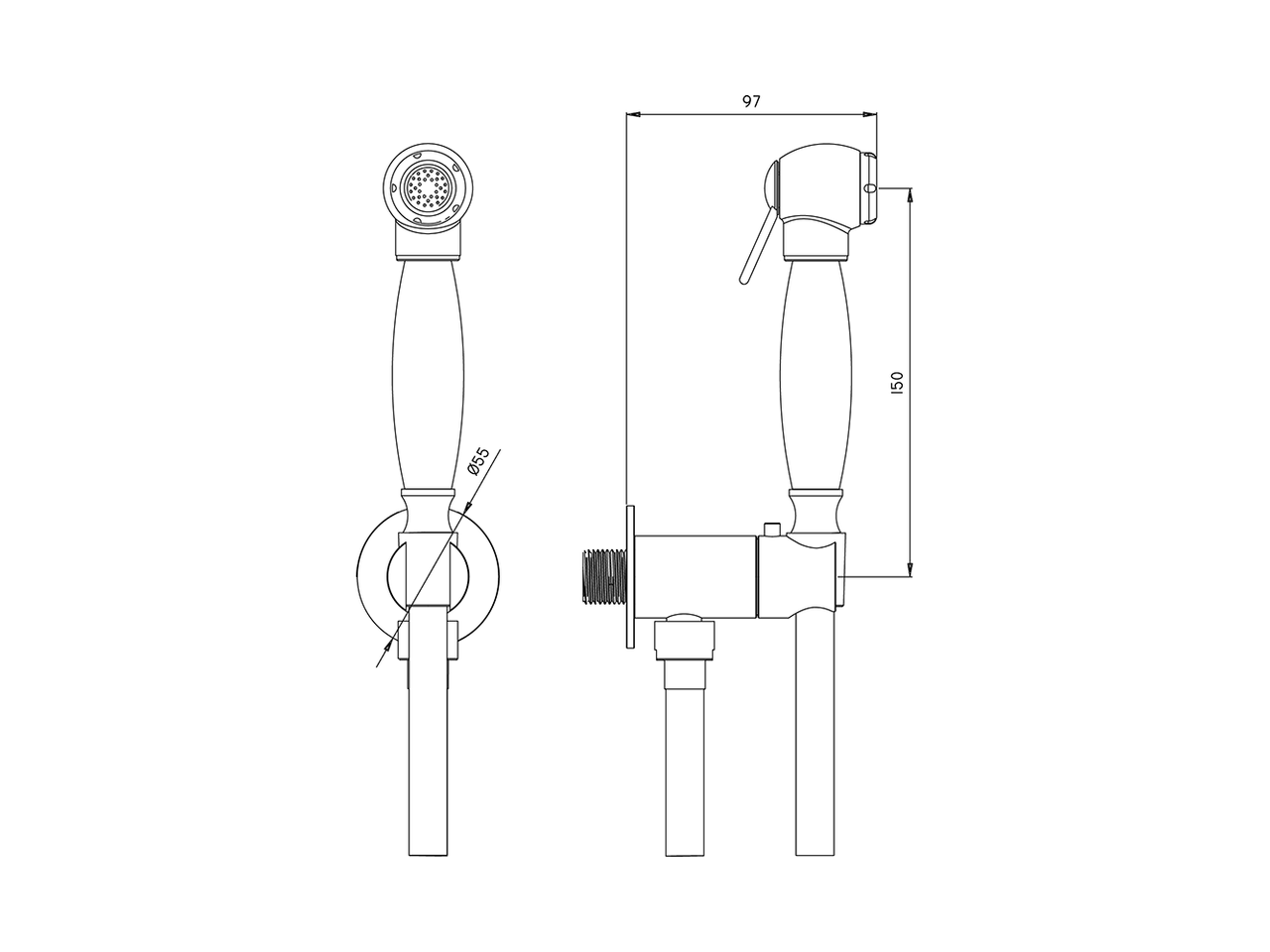 Bidet handshower set HYGENIC SHOWERS_AR007926 - v1