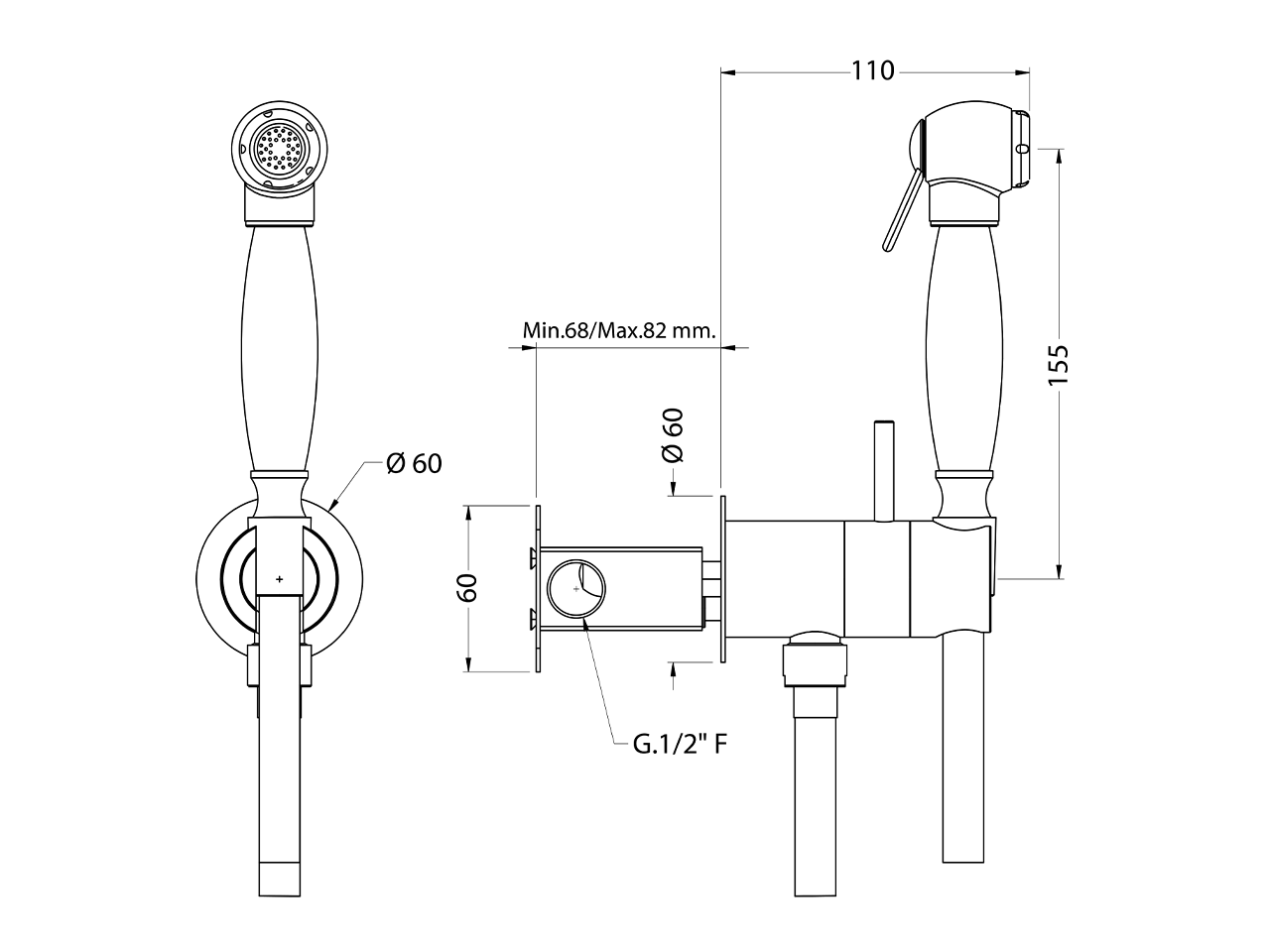Bidet handshower set HYGENIC SHOWERS_AR007946 - v1