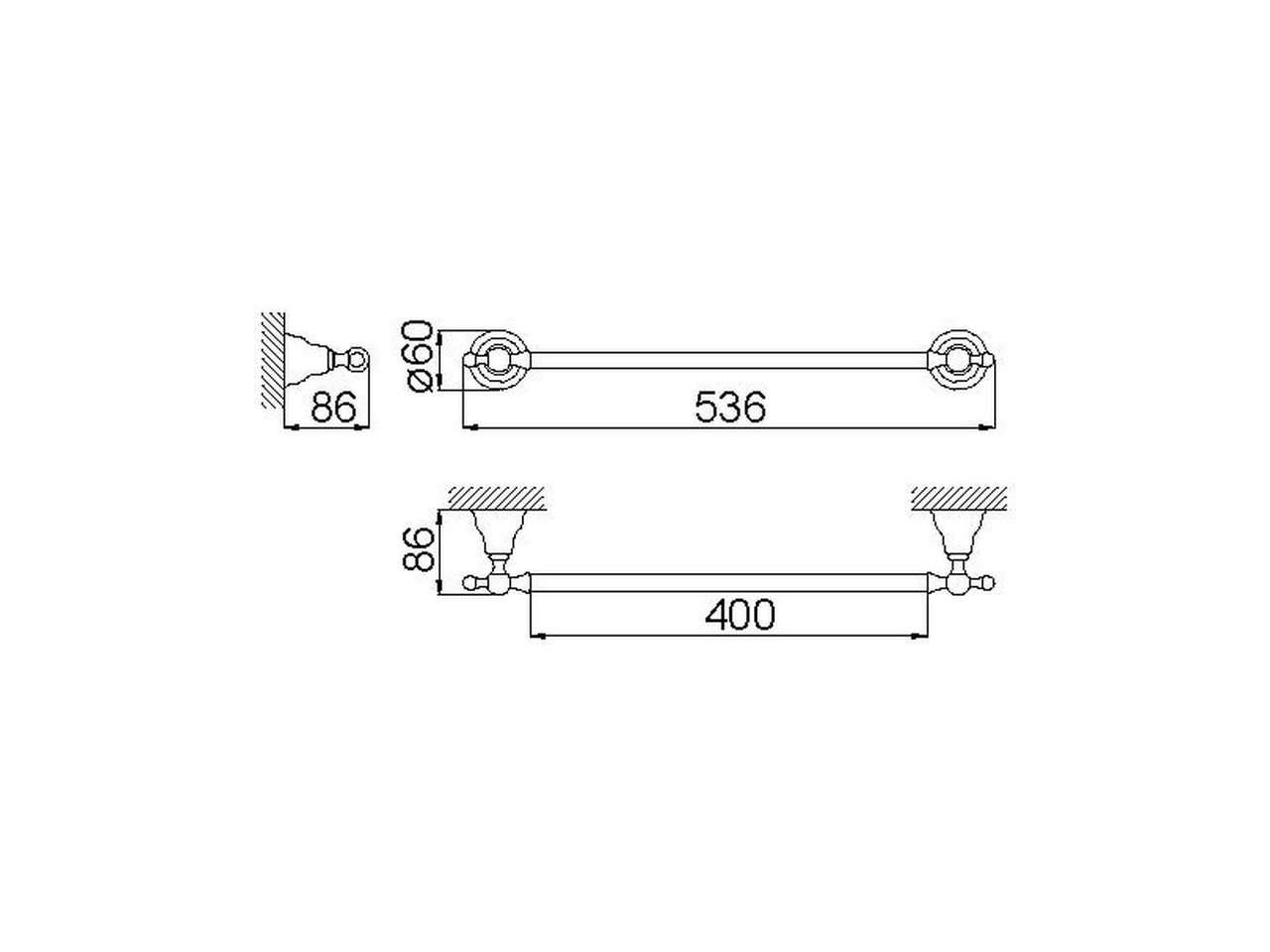 Towel holder 40 cm ARCANA COMPONENTS_AR090100 - v1