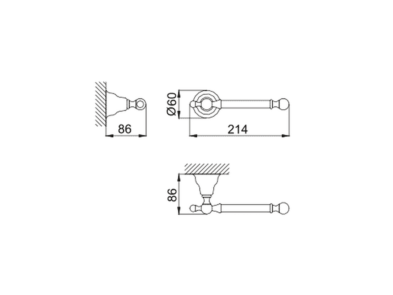 Toilet paper holder ARCANA COMPONENTS_AR090400 - v1