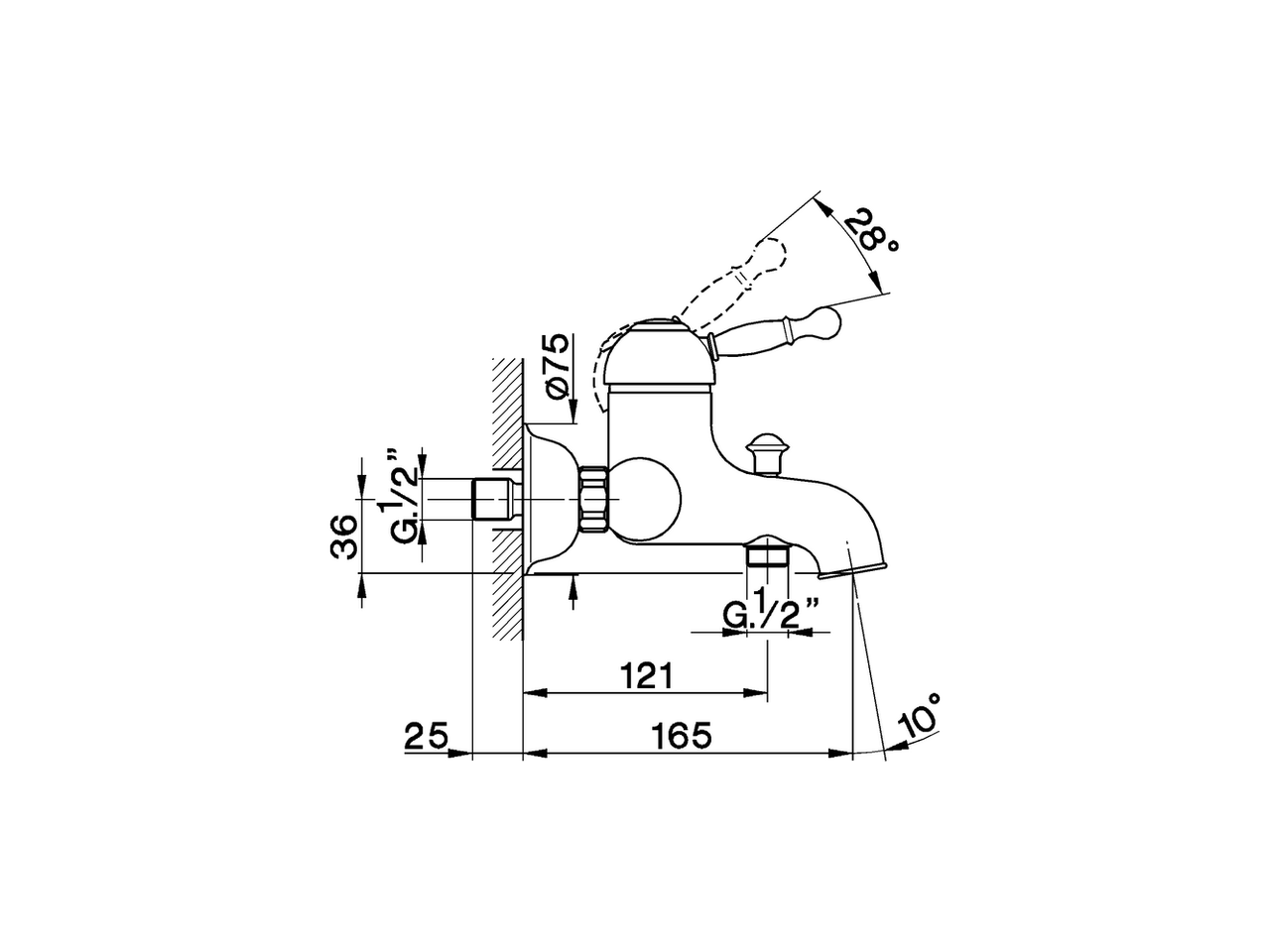 Single lever bath mixer ARCANA ROYAL_AY000130 - v1