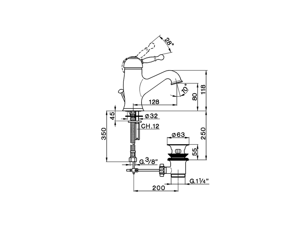 Single lever washbasin mixer ARCANA ROYAL_AY000510 - v1