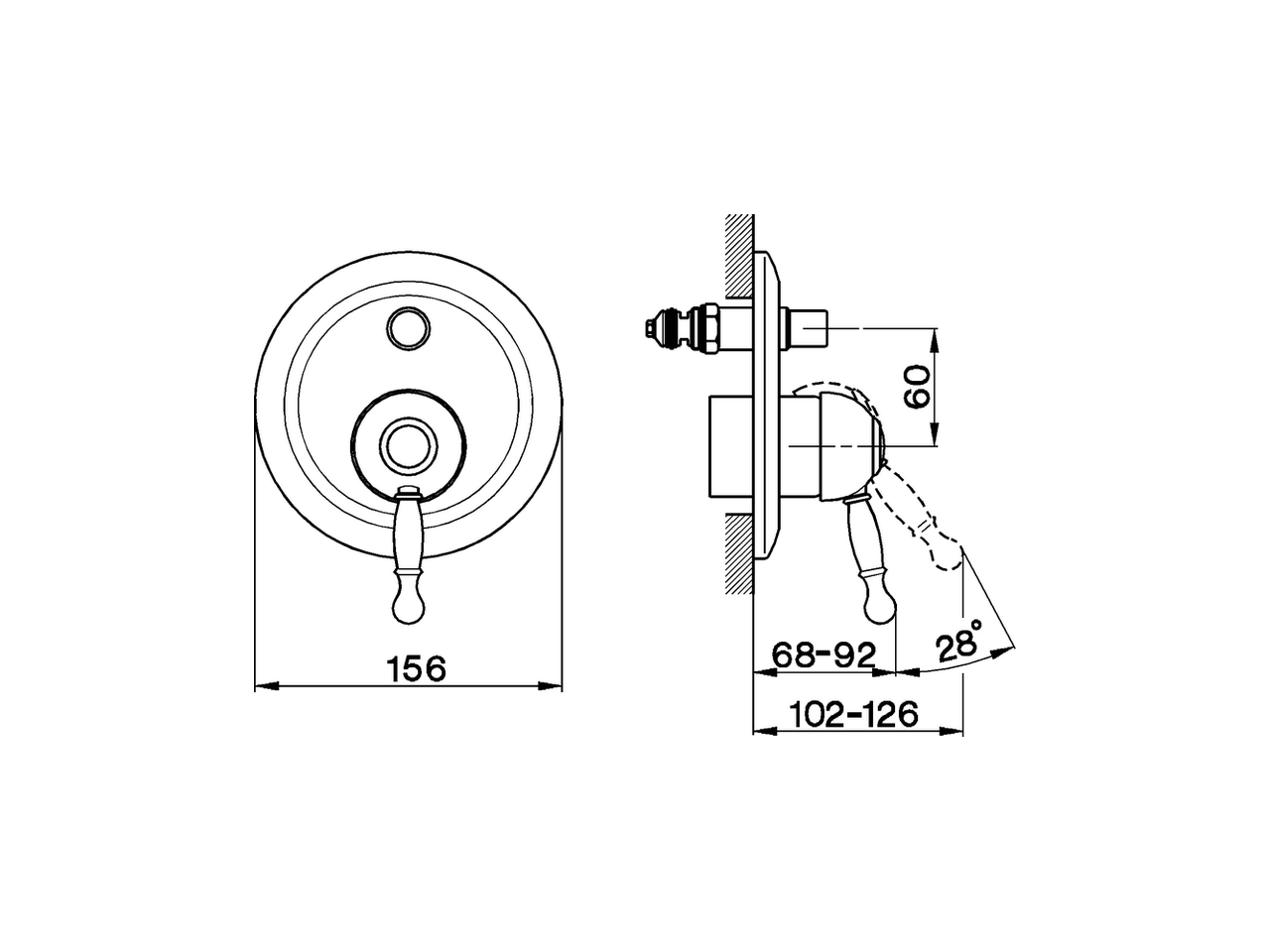 Exposed part for concealed S.L.bath-shower valve ARCANA ROYAL_AY002100 - v1