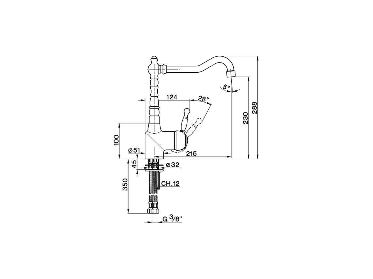 Single lever sink mixer ARCANA ROYAL_AY002530 - v1