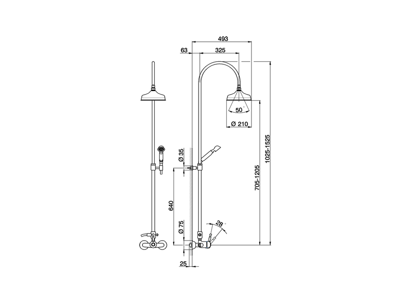 2-functions Single lever shower set ARCANA ROYAL_AY004050 - v1