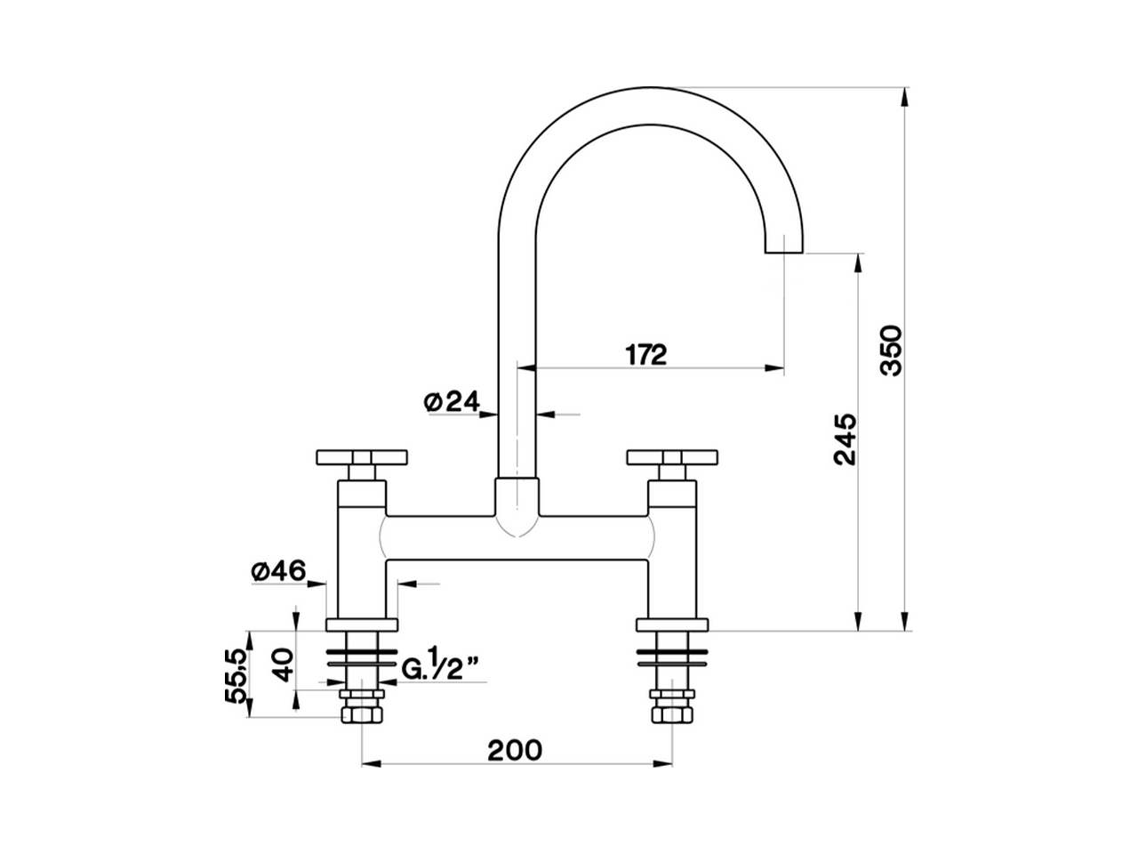 2 hole Sink mixer KITCHEN_BA000720 - v1