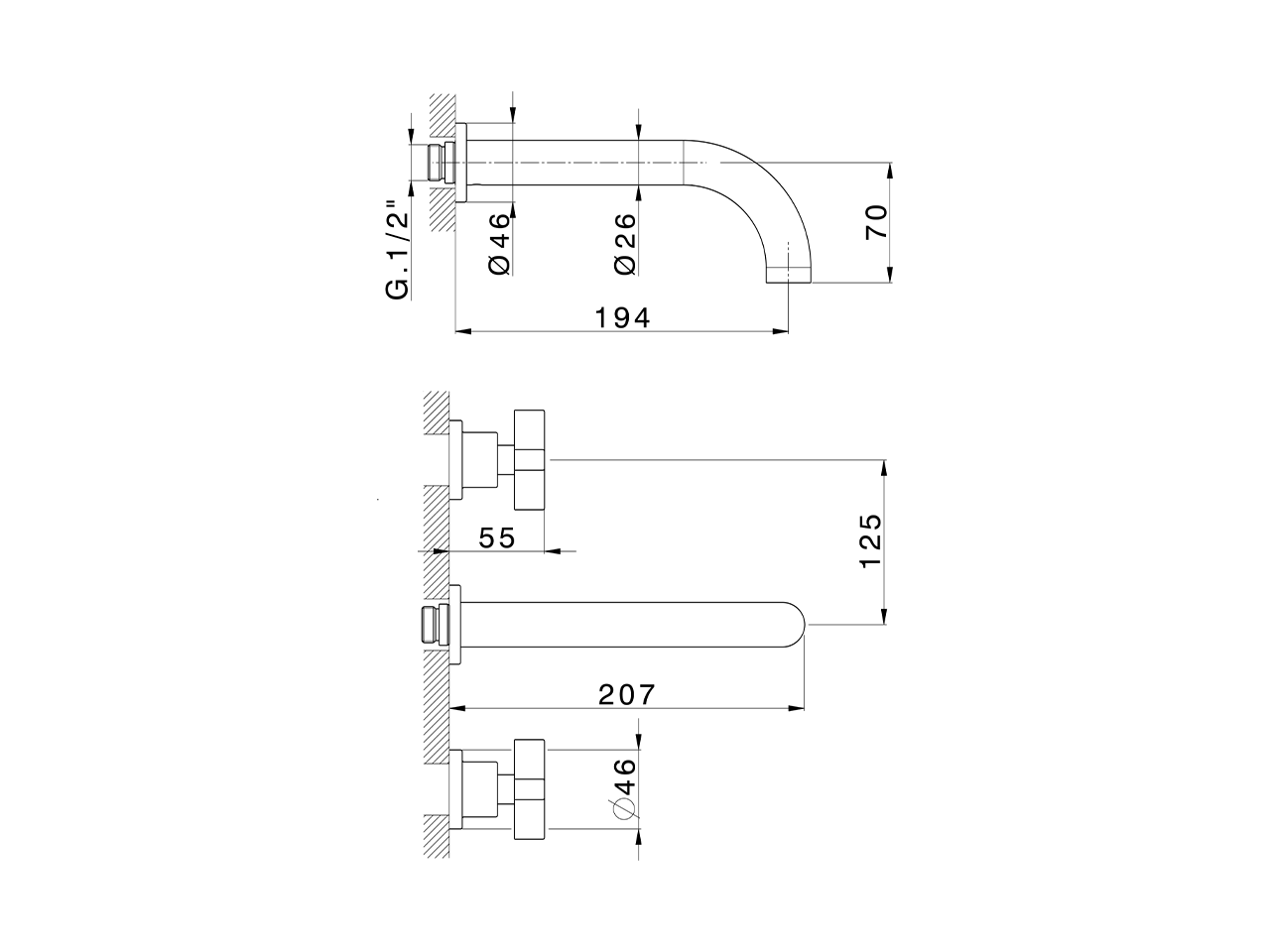 Exposed part for concealed washbasin mixer BARCELONA_BA013514 - v1