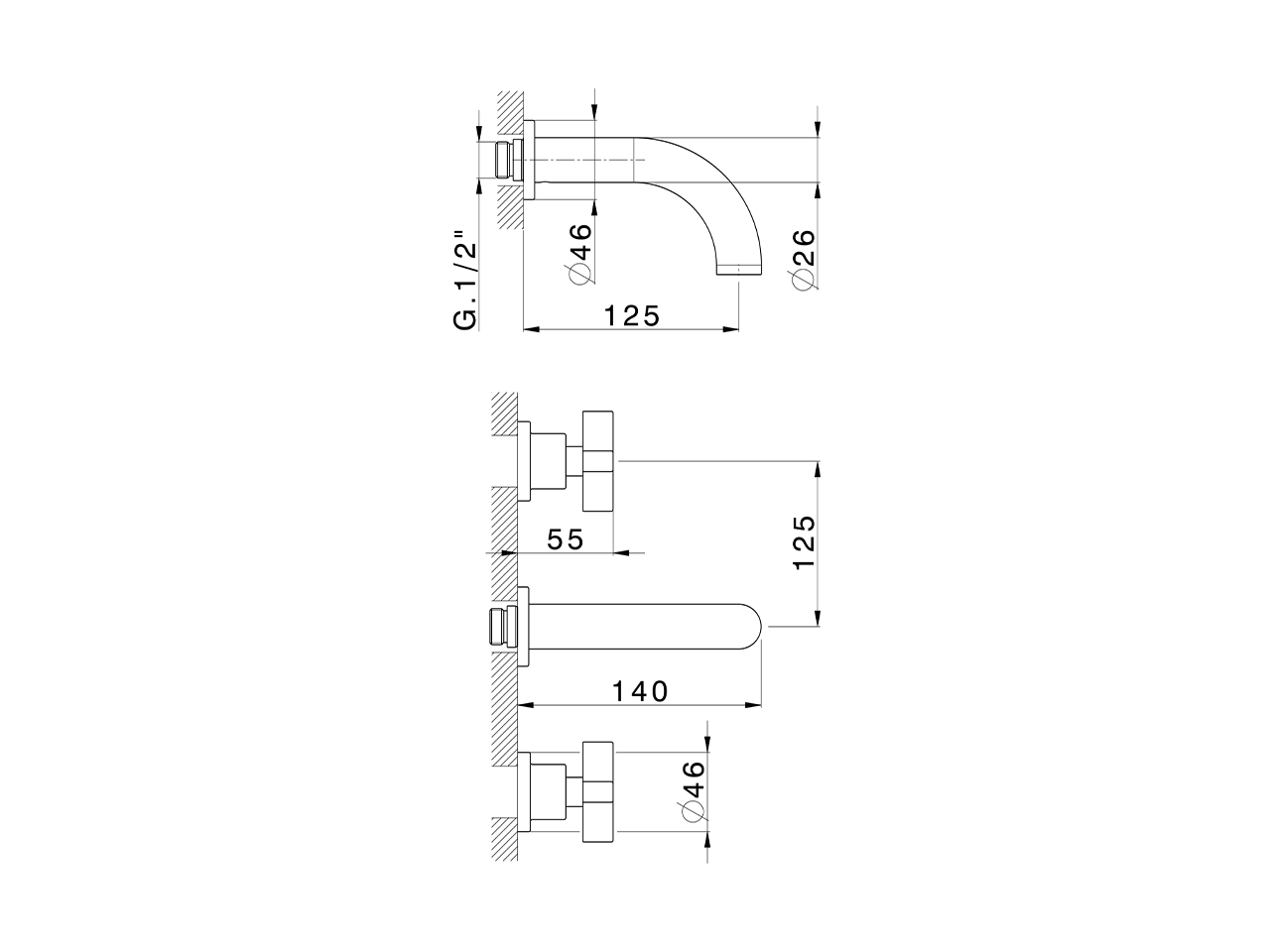 Exposed part for concealed washbasin mixer BARCELONA_BA013515 - v1