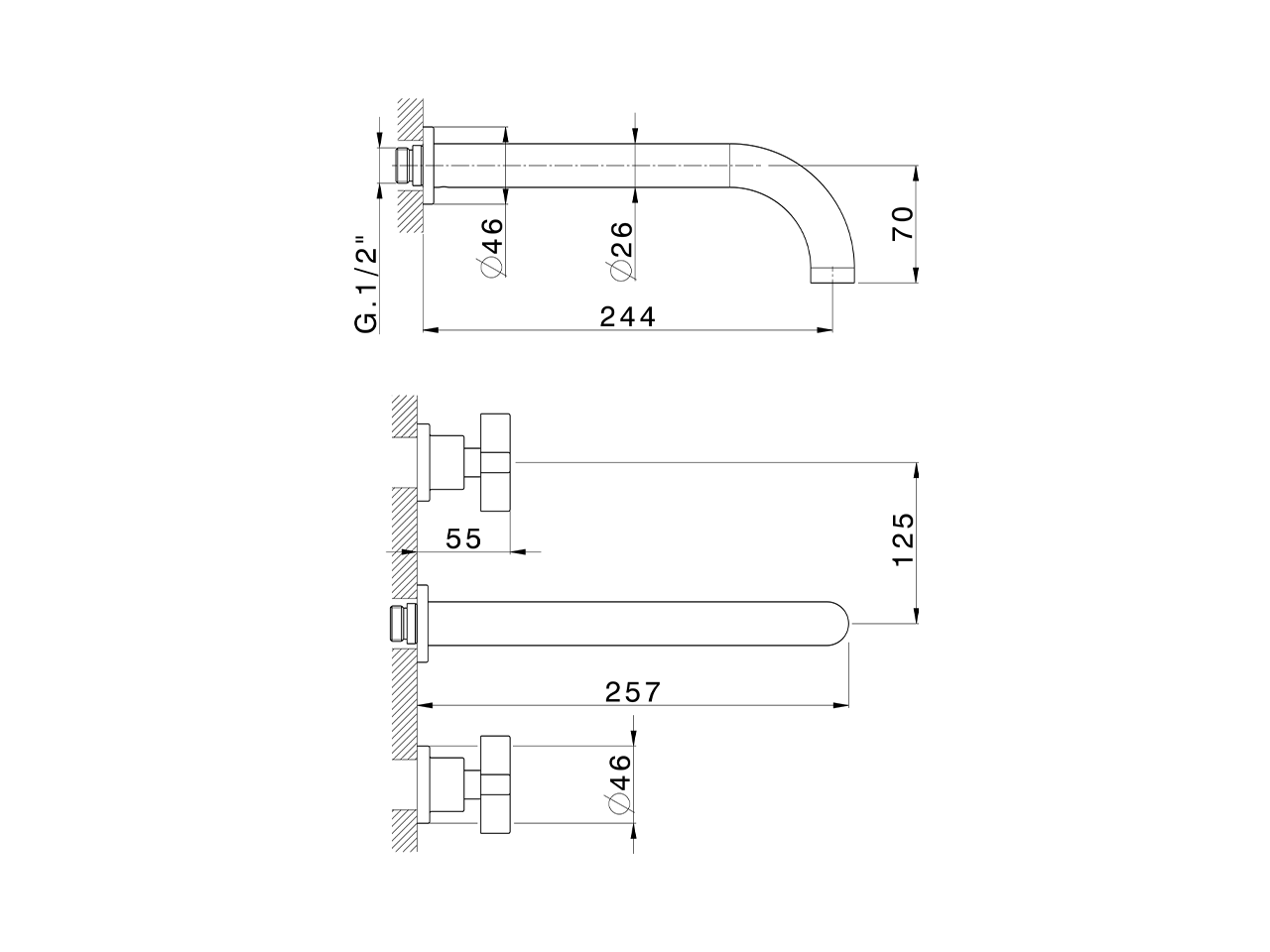 Exposed part for concealed washbasin mixer BARCELONA_BA013516 - v1