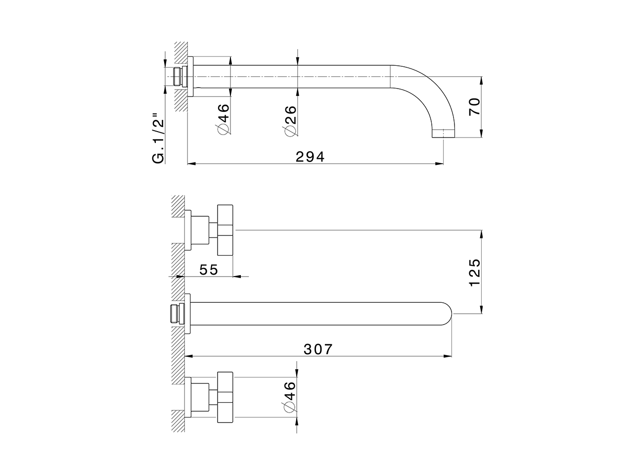 Exposed part for concealed washbasin mixer BARCELONA_BA013517 - v1
