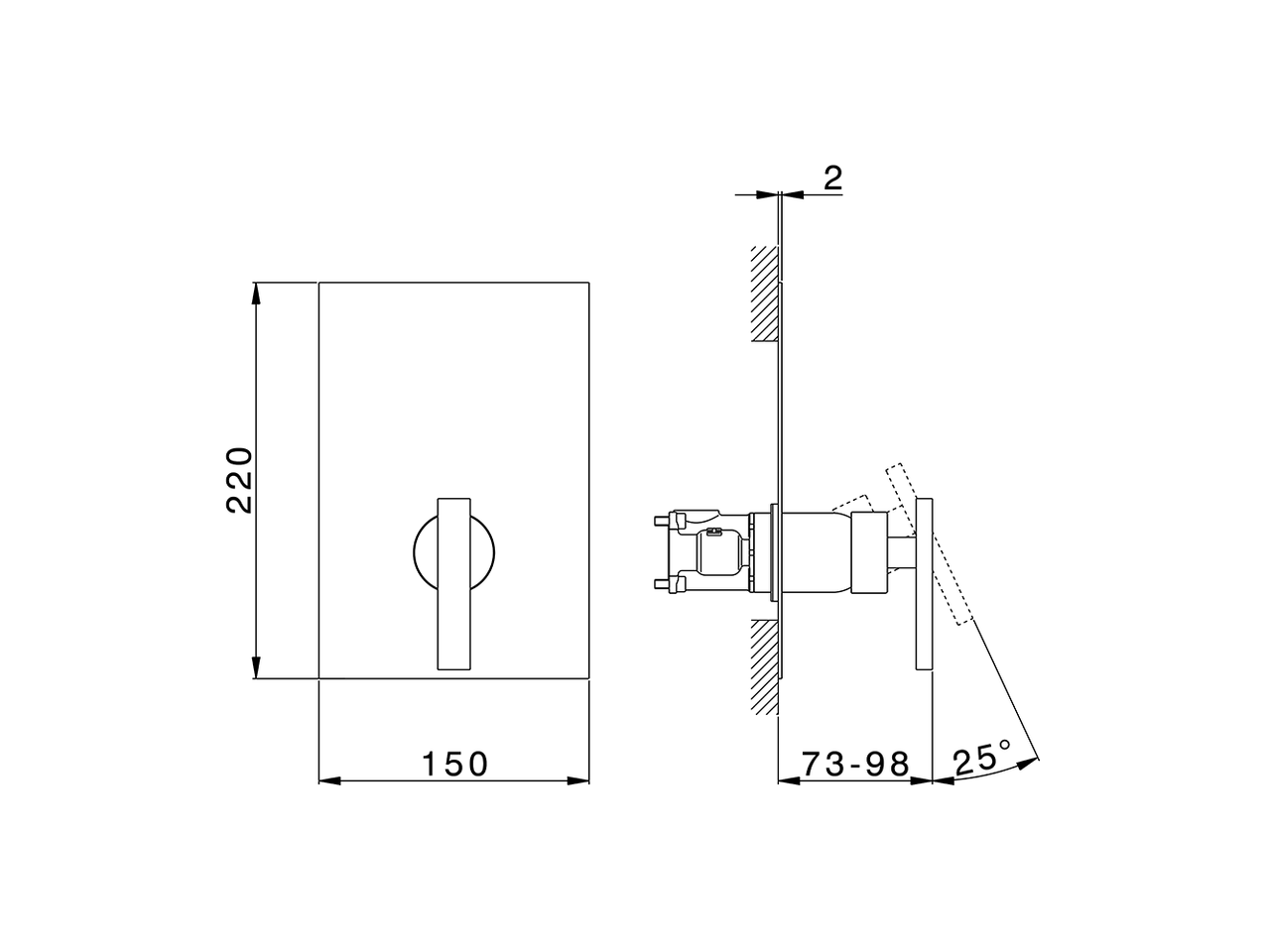 Exposed part for Single Lever One Box Valve BARCELONA_BA0BM010 - v1