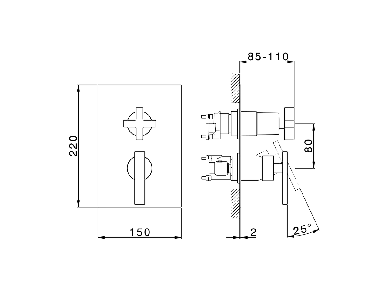 Exposed part for Single Lever One Box Valve BARCELONA_BA0BM030 - v1