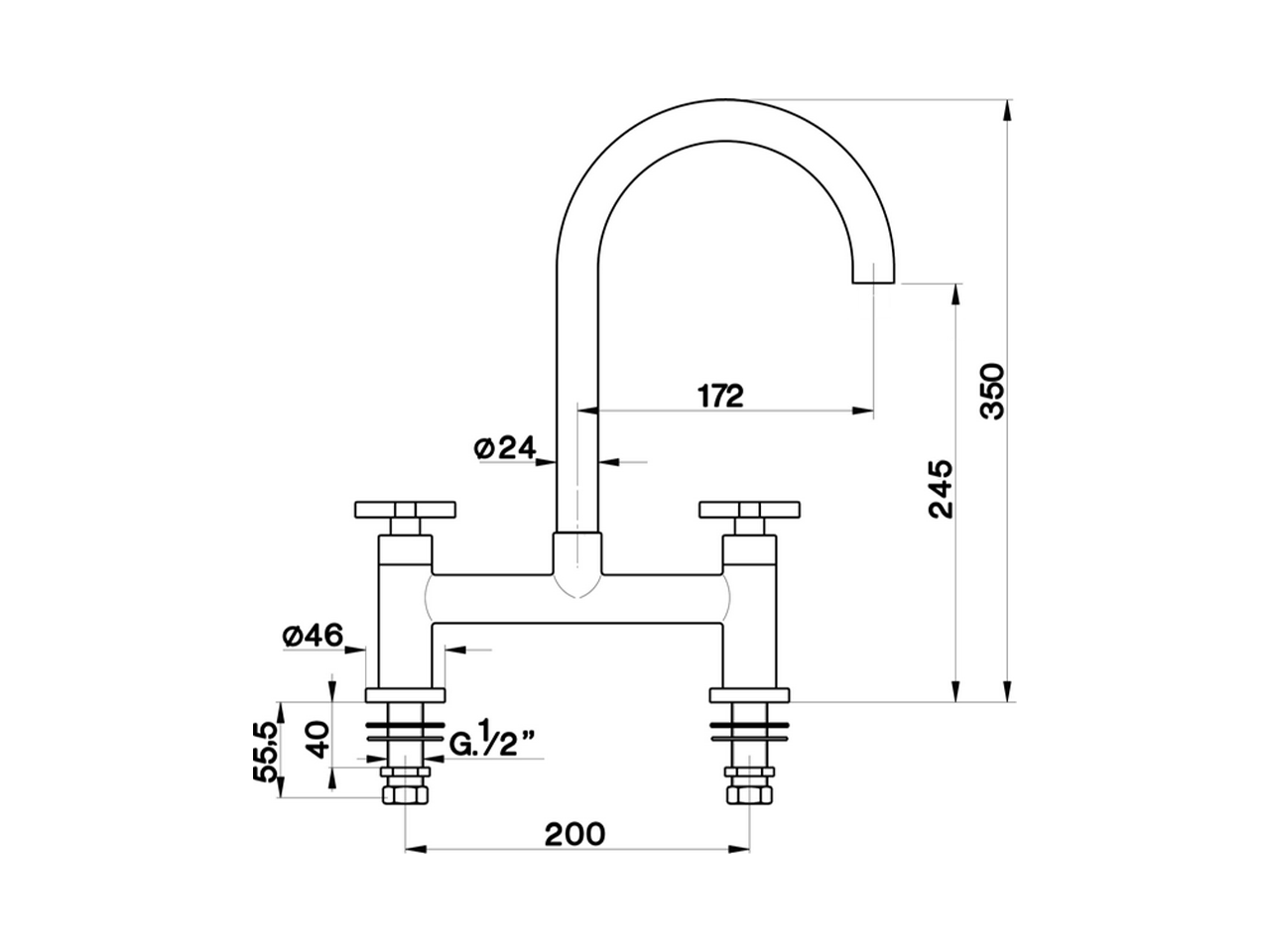 2 hole Sink mixer KITCHEN_BQ000720 - v1