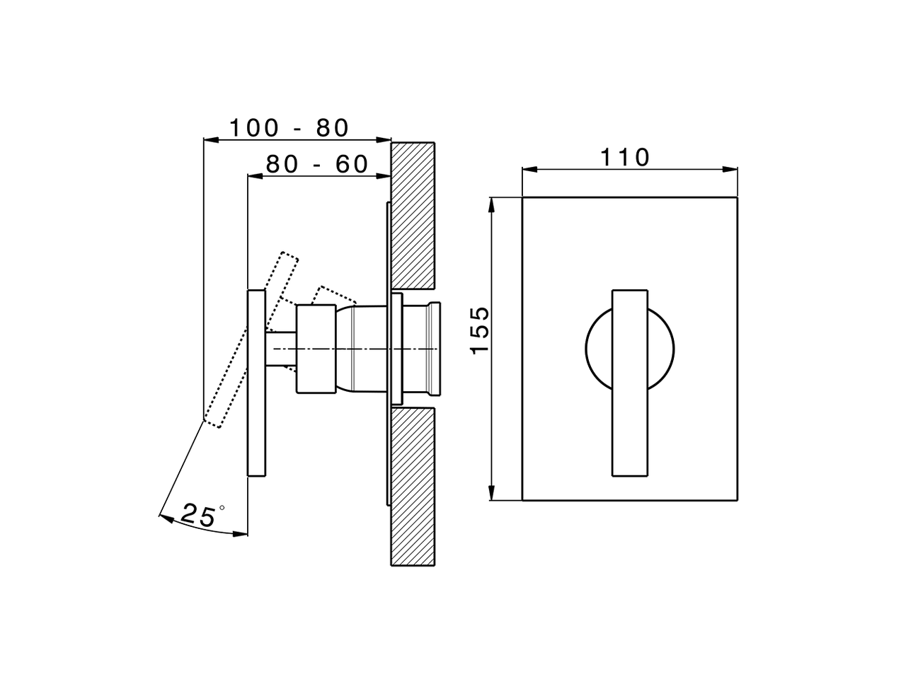 Exposed part for concealed S.L. shower valve BARCELONA_BV003000 - v1