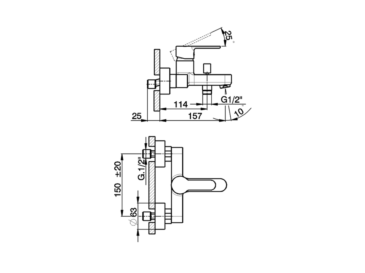 Single lever bath mixer TENDER_C2000133 - v1