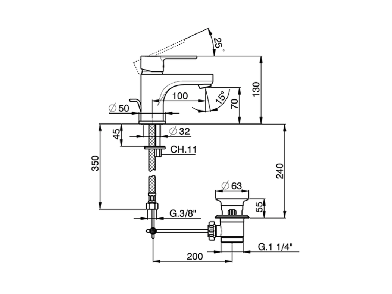 Single lever washbasin mixer TENDER_C2000510 - v1