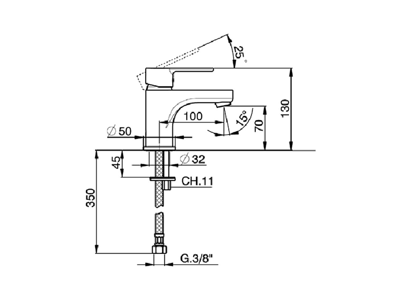 Single lever washbasin mixer TENDER_C2000540 - v1
