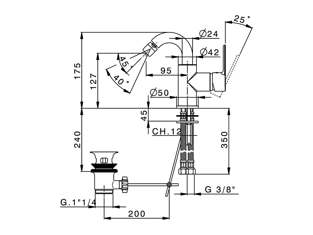 Single lever bidet mixer EnergySave TENDER_C2002555 - v1