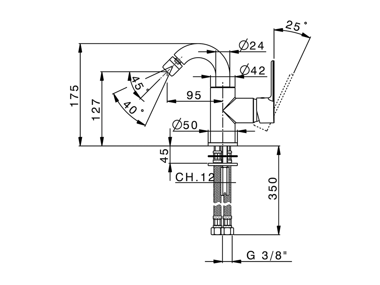 Single lever bidet mixer EnergySave TENDER_C2002565 - v1