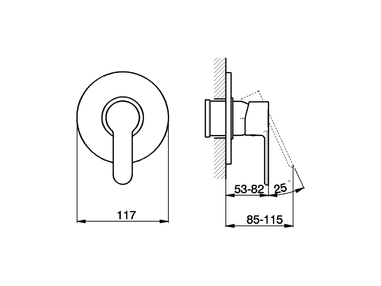 Exposed part for concealed S.L. shower valve TENDER_C2003000 - v1