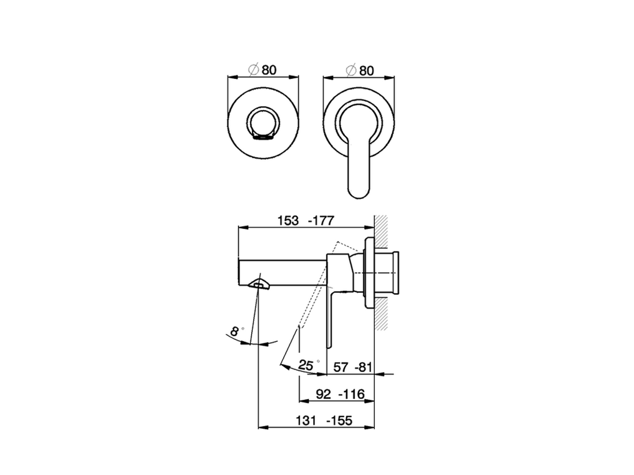 Exposed part for single lever washbasin valve TENDER_C2005510 - v1